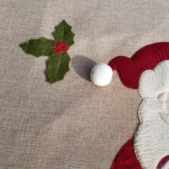 Burlap 48" Round Christmas Tree Skirt Rustic Santa Snowman Cardinal Holly - Picture 3 of 14